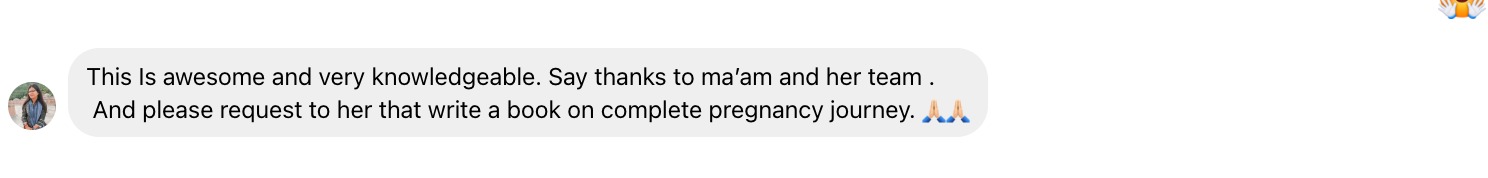 Instagram DM review of the Breastfeeding Starter Kit: 'This is awesome and very knowledgeable. Say thanks to ma'am and her team. And please request to her that write a book on complete pregnancy journey.'